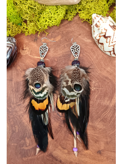 Boucles d'oreilles Plumes tribales "Rêves sauvages"