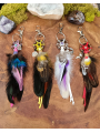 Dreamcatcher Feather Keychain, Bag Charm with Natural Feathers, 5 Natural Stone Variations