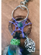 Keychain, dreamcatcher bag charm with natural feathers
