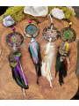 Small dreamcatchers with natural feathers for the car