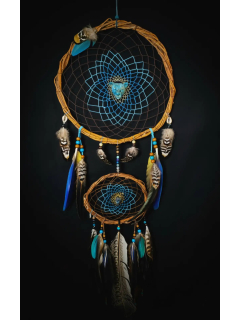 Attrape-Rêves Géant "Rugissements de Velours" | Totem Panthère, Apatite & Chalcopyrite