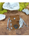 Handbemalter Totem-Medizinbeutel | Leder & Natursteine