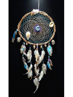 Giant Dreamcatcher "The Pearly Breath" | Labradorite & Shells
