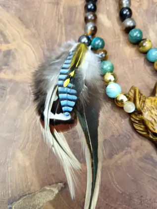 Flamme des Bois | Mala Chamanique Renard & Œil de Tigre