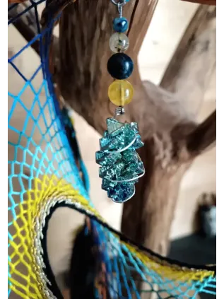 Attrape-rêves 3D Labyrinthe Dragon d'Or - Talisman Pyrite