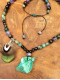 Men's Shamanic Necklace Peaceful Warrior - Malachite