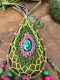 Attrape-Rêves Chamanique Malachite & Paon - Le Cœur Sauvage