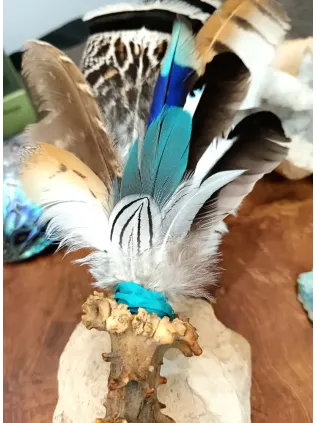 Éventail Fumigation Chamanique Ombre Lunaire - Pierre de Lune