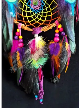 Attrape-Rêves Chamanique 7 Chakras Rainbow Aurora - Labradorite