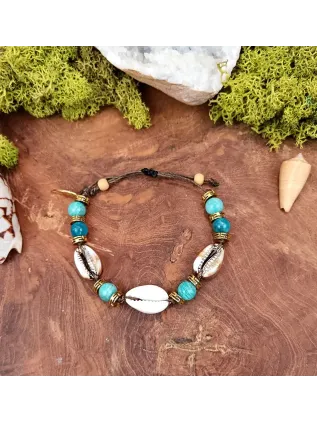 Bracelet ethnique femme macramé avec pierre semi précieuse