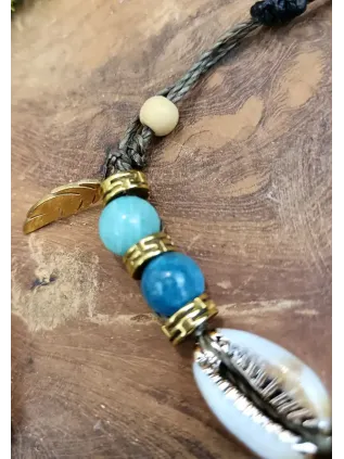 Bracelet ethnique femme macramé avec pierre semi précieuse