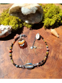 Bracelet de Cheville Chamanique "Le Sable Doré" - Pierre de Soleil & Cauri