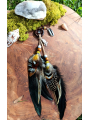 Bijou de Cheveux Chamanique "Foudre Céleste" – Totem Aigle & Cristal de Roche - Fait Main