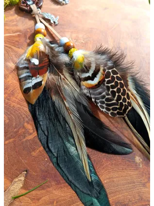 Bijou de Cheveux Chamanique Foudre Céleste – Cristal & Aigle