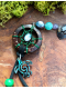 Bijou de Cheveux Chamanique "Nacre Sauvage" – Totem Tortue en Abalone & Labradorite