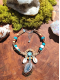 Bracelet de Cheville Attrape-Rêves Chamanique "Terre de Nacre" – Labradorite Blanche & Argent 925