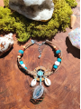 Bracelet de Cheville Attrape-Rêves Chamanique "Terre de Nacre" – Labradorite Blanche & Argent 925