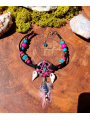 Bracelet de Cheville Attrape-Rêves Chamanique "Le Lagon des Tropiques" – Apatite & Tourmaline Rose