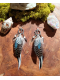 Boucles d'Oreilles Chamaniques "Caresse du ciel" – Labradorite & Plumes Sacrées en Argent 925