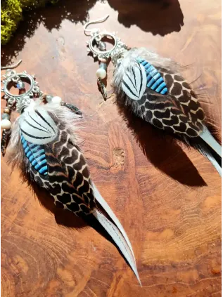 Boucles d'Oreilles Chamaniques Caresse du ciel | Argent 925