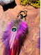 Sunset lover - Boucles chamaniques plumes cornaline agate