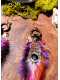 Sunset lover - Boucles chamaniques plumes cornaline agate