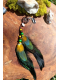 Soleil émeraude – Bijoux de cheveux attrape-rêves chamanique