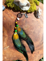 Soleil émeraude – Bijoux de cheveux attrape-rêves chamanique