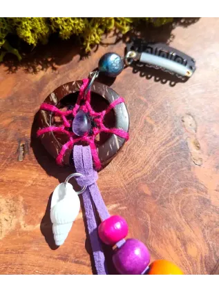 Mystische Perlmutt – Schamanischer Haar-Schmuck mit Amethyst | Achtsamkeit & Erdung