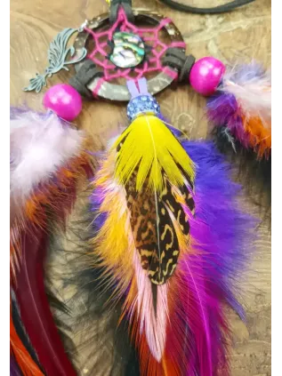Phoenix Dreamcatcher Necklace with Abalone & Fire Medicine