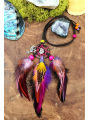 The Song of Flames – Shamanic Dreamcatcher Necklace with Phoenix and Abalone Shell
