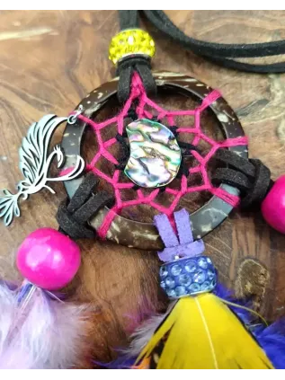 Phoenix Dreamcatcher Necklace with Abalone & Fire Medicine