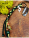 Les lianes Mystiques - Bijou de cheveux chamanique en quartz rutile et plumes de paon