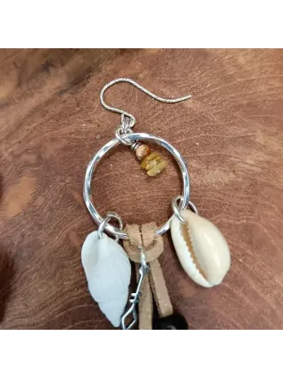 Boucles d'oreilles Éclats de savane citrine - Plumes d'Amazone