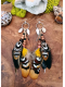 Savannah Sparks – Shamanic Earrings with Citrine, Jasper, and Natural Feathers