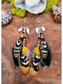 Savannah Sparks – Shamanic Earrings with Citrine, Jasper, and Natural Feathers