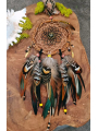 Shamanic Dreamcatcher "The Black Sun Heart" – Golden Obsidian & Noble Feathers
