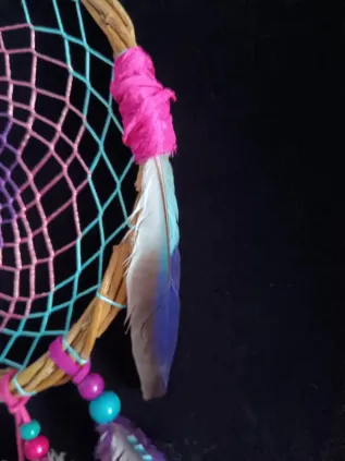 Attrape-Rêve Chamanique Une Étoile au Soleil – Étoile de Mer & Sari Artisanal