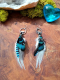 Boucles d'Oreilles Chamaniques Le Loup du Crépuscule – Apatite & Plumes