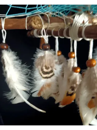 Attrape-Rêve 3D Tipi Entre Deux Mondes – Ours en Œil de Tigre & Plumes