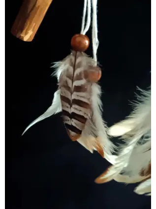 Attrape-Rêve 3D Tipi Entre Deux Mondes – Ours en Œil de Tigre & Plumes