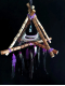 Attrape-Rêves 3D Tipi Chamanique – Le Loup des Mille Feux d’Ombre | Chalcopyrite & Plumes Nobles