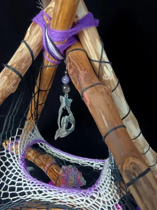 Attrape-Rêves 3D Tipi Loup & Corbeau | Chalcopyrite