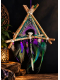 Attrape-Rêves 3D Tipi « Le Paon Enchanteur » | Géode de Quartz & Plumes Nobles