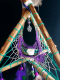 Attrape-Rêves 3D Tipi « Le Paon Enchanteur » | Géode de Quartz & Plumes Nobles