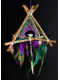 Attrape-Rêves 3D Tipi « Le Paon Enchanteur » | Géode de Quartz & Plumes Nobles