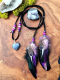 Collier Chamanique « Cœur Sensuel » | Labradorite Violette & Plumes Nobles