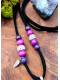 Collier Chamanique « Cœur Sensuel » | Labradorite Violette & Plumes Nobles