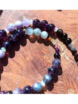 Collier Chamanique « Cœur du Désir » | Labradorite Violette & Opale d'Éthiopie