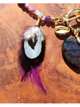 Collier Chamanique « Cœur du Désir » | Labradorite Violette & Opale d'Éthiopie